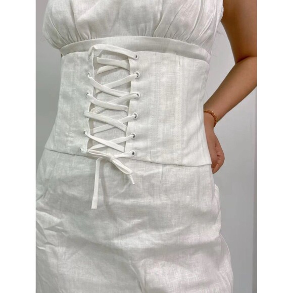 NWT Reformation Ainsley Size 2 Linen Mini Linen Dress New $248 - Picture 6 of 16